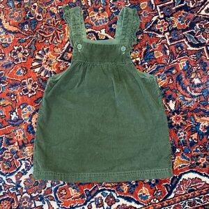 Green Corduroy Kids Dress